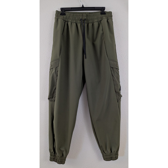 Adidas men's sz M Cargo Jogger Pants olive green elastic drawstring waist 1601 - Picture 1 of 6